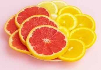 Fototapeta na wymiar grapefruit and lemon