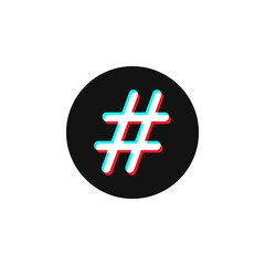 Hashtag button, social media modern design