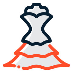 Bride Dress Icon Illustration