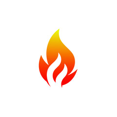 Initials Letter F, Vector Fire Logo Design Template