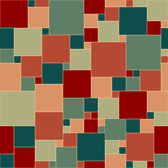 square shapes. vector seamless pattern. simple geometric repetitive background. fabric swatch. wrapping paper. retro stylish texture. design element for textile, home decor, cloth