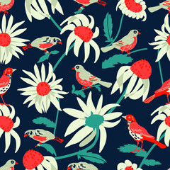 seamless pattern with birds