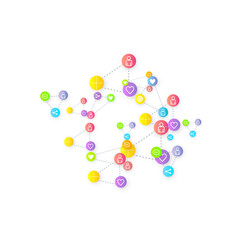 Social media marketing icons internet tags target