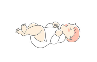 笑顔の赤ちゃん　全身