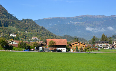 Fototapeta na wymiar Mountain village in Interlaken, Switzerland