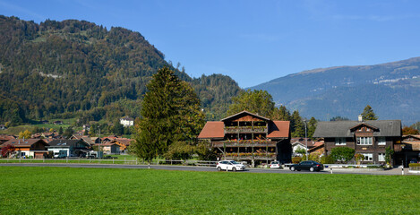 Fototapeta na wymiar Mountain village in Interlaken, Switzerland