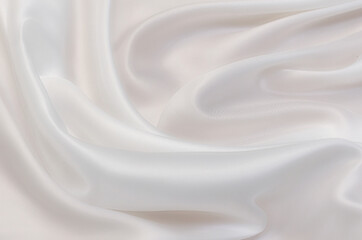 Texture, background, pattern. Texture of white or ivory silk or cotton or wool fabric. Beautiful...