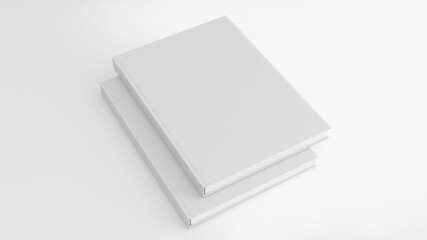 Blank cover book isolated on white background.book cover template,mock up,3d rendering