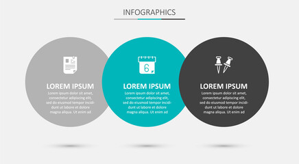 Set Calendar, Resume and Push pin. Business infographic template. Vector