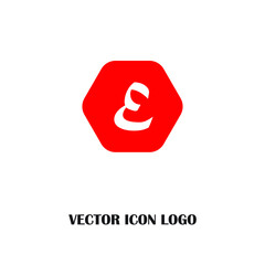 Letter E logo icon design template elements. RED