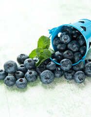 Blueberries on wooden background