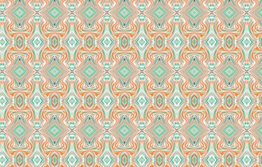 Obraz premium Colorful pattern for textile and design. Geometric ethnic pattern design for background or wallpaper. Abstract pattern. Texture with wavy, curves lines. Bright dynamic background with colorful wavy st