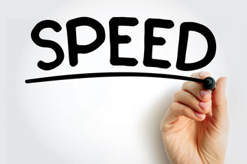SPEED underlined text with marker, concept background