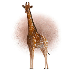 Digital painted watercolor giraffe illustration
