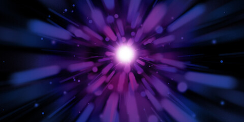 Zoom laser light line explosion of light diffused laser light 3D illustration