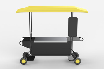 Street Food Bike. food Trolley Cart on a white background. 3d illustration