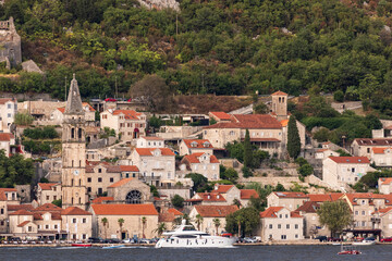 Fototapeta na wymiar Perast is an old town in the Bay of Kotor in Montenegro. 