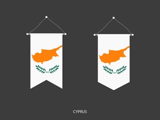 2 style of Cyprus flag. Ribbon versions and Arrow versions. Both isolated on a black background.