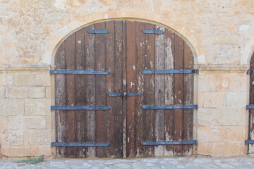 old wooden door in a wall