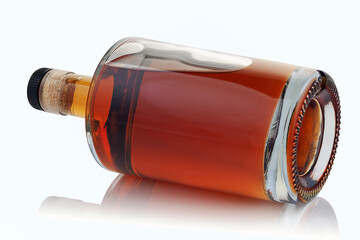 A bottle with a strong alcoholic drink