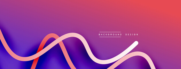 Abstract gradient background with wave line with shadow effect. Geometric composition. 3D shadow effects and fluid gradients