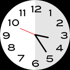 25 minutes past 3 o'clock analog clock icon