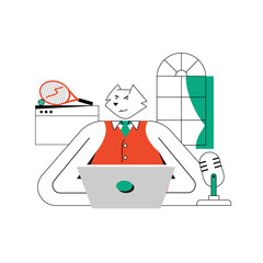 Business people team. vector illustration banner. planning project marketing strategy concept. sharing ideas, preparing presentations, coaching women and men. flat cartoon design