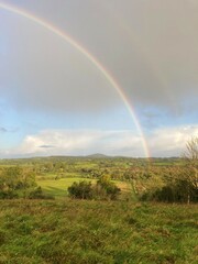 Rainbow over countryside landscape, Co. Roscommon, Ireland