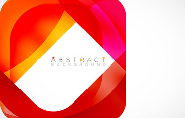 Minimal background. Abstract square shape with round corners created with wavy forms. Vector Illustration For Wallpaper, Banner, Background, Landing Page