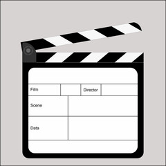 Realistic slapstick for filmingon a gray background on different layers.