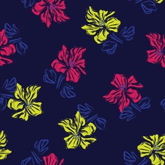 Floral Brush strokes Seamless Pattern Background