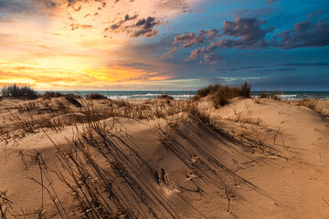 sunset on the beach on Sardinia, italy