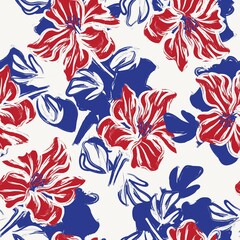 Floral Brush strokes Seamless Pattern Background