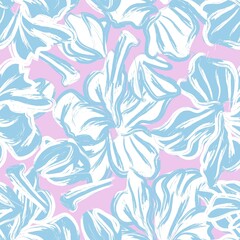 Floral Brush strokes Seamless Pattern Background