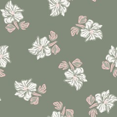 Floral Brush strokes Seamless Pattern Background