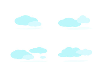 blue cloud vector isolated on white background ep163