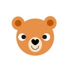 The head of a cute brown bear. 
