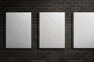Urban Mock up white paper billboard or poster in a frame on a wall background