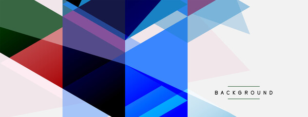 Fototapeta premium Color triangles composition, geometric abstract background. Techno or business concept, pattern for wallpaper, banner, background, landing page