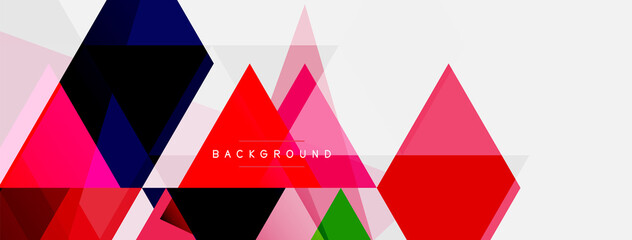 Color triangles composition, geometric abstract background. Techno or business concept, pattern for wallpaper, banner, background, landing page