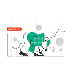 Business people team. vector illustration banner. planning project marketing strategy concept. sharing ideas, preparing presentations, coaching women and men. flat cartoon design