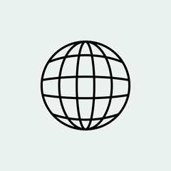 Globe Icon in trendy flat style isolated on grey background. World globe symbol for your web site design, logo, app