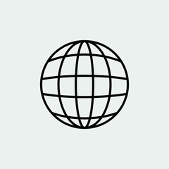 Globe Icon in trendy flat style isolated on grey background. World globe symbol for your web site design, logo, app