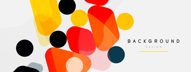 Abstract round geometric shapes and circles background. Trendy techno business template for wallpaper, banner, background or landing