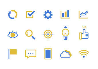 ビジネスで使えるアイコンセット（青&黄）