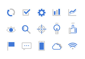ビジネスで使えるアイコンセット（青）
