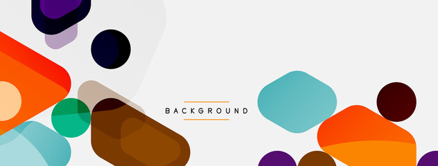 Abstract round geometric shapes and circles background. Trendy techno business template for wallpaper, banner, background or landing