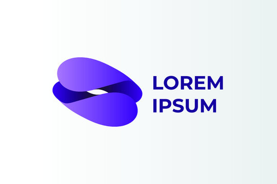 Vector design elements for your company logo, abstract purple icon. Modern logotipe, business corporate template.