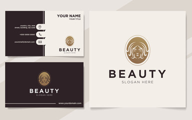 Luxury beauty women logo and business card template