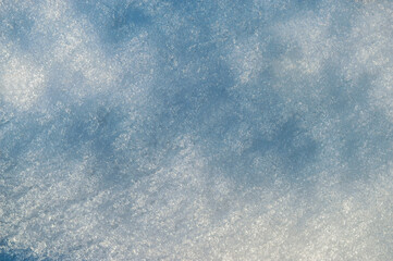 Winter snow. Snow texture Top view of the snow. Texture for design. Snowy white texture. Snowflakes. Frosty winter day.